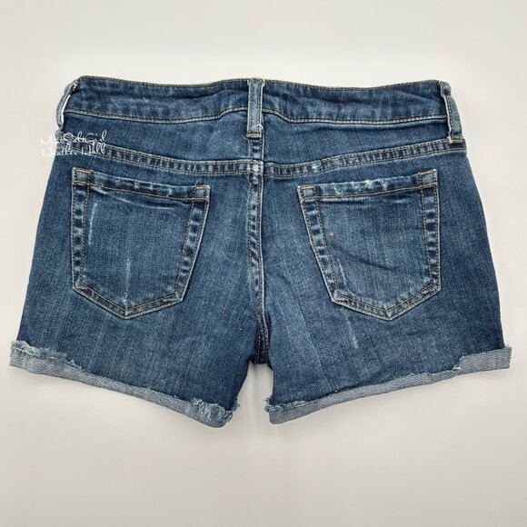 Mossimo Supply Co Distressed Denim Shorts Size 5 Blue Cotton/Spandex - Picture 2 of 4
